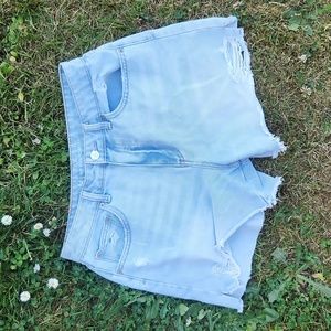 Lightwash High Waisted Shorts
